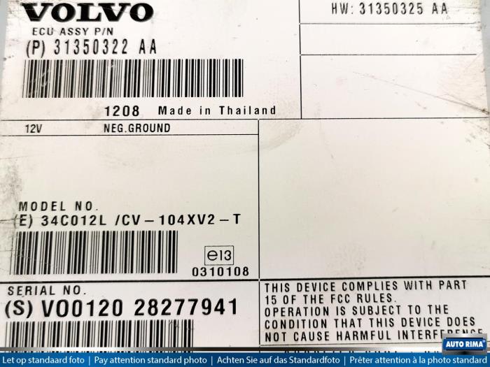 Radio amplifier Volvo V40 - 31350322 VOLVO - Auto Rima Druten