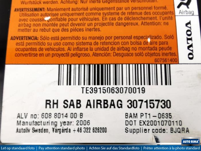 Seat airbag (seat) from a Volvo V70 2008