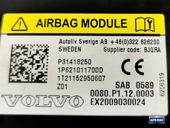 Asiento de airbag de un Volvo V40 (MV) 2.0 D 16V 2015