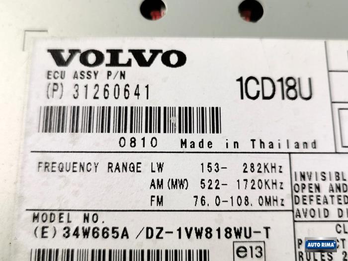 CD player Volvo V50 1.8 16V - 31260641 VOLVO - Auto Rima Druten