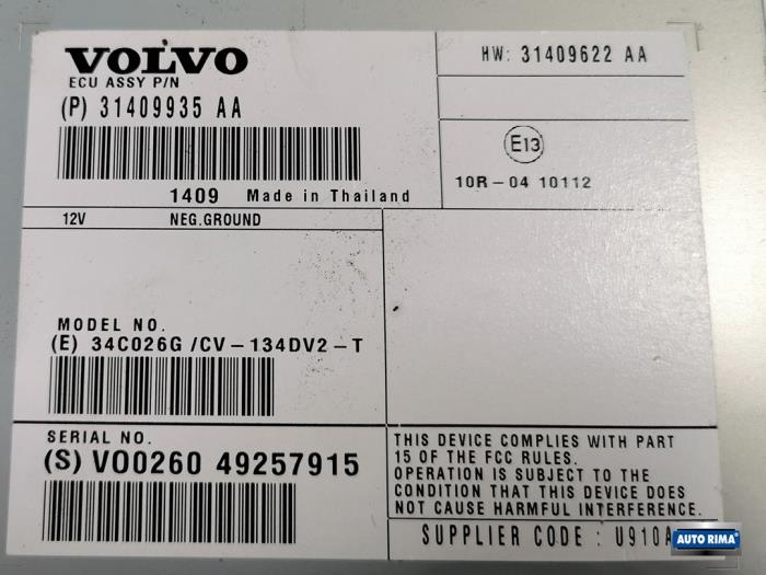 Amplificateur radio d'un Volvo V60 I (FW/GW) 2.0 D3 20V 2014