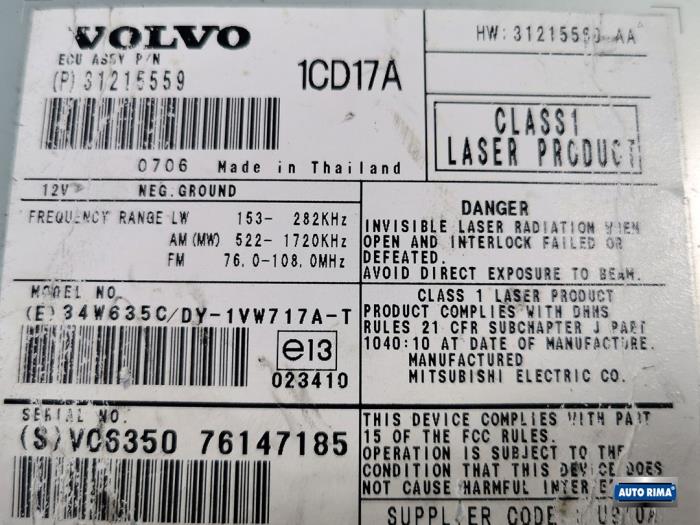 Lecteur CD d'un Volvo C30 (EK/MK) 2.0 D 16V 2007