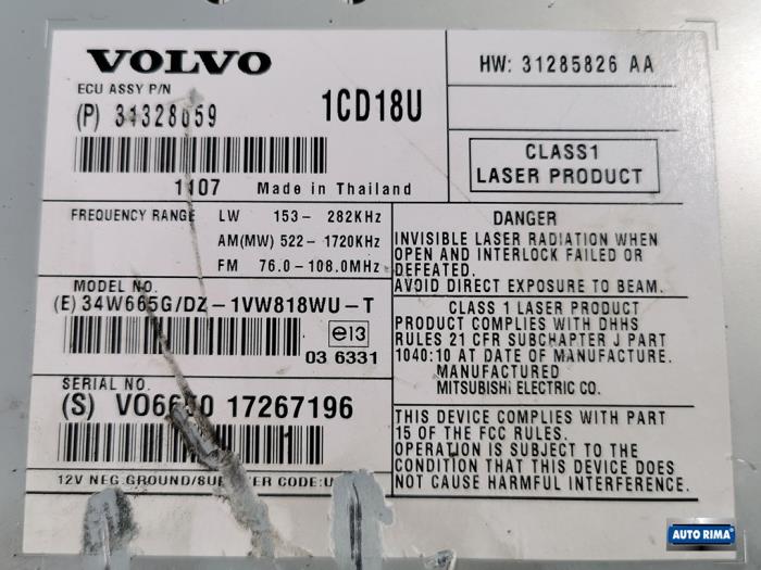 CD Spieler van een Volvo V50 (MW) 1.6 D2 16V 2011