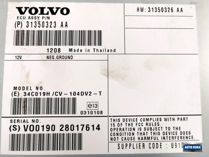 Radio amplifier Volvo XC60 I 2.4 D3/D4 20V AWD - P31350323AA VOLVO