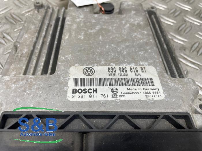 Used Engine management computer Volkswagen Touran (1T1/T2) 1.9 TDI 100 Price € 135,00 Margin scheme offered by Schaap & Bron
