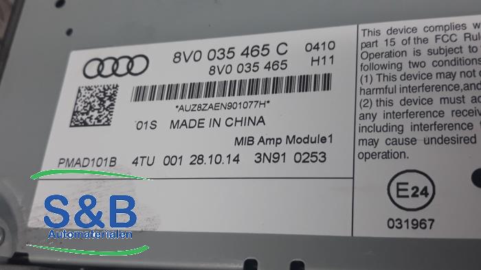 Amplificador de radio de un Audi A3 Sportback (8VA/8VF) 1.4 TFSI 16V e-tron 2015