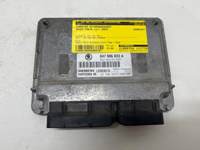 Used Engine management computer Skoda Fabia (6Y2) 1.4i Price € 25,00 Margin scheme offered by F. van den Mosselaar autodemontage