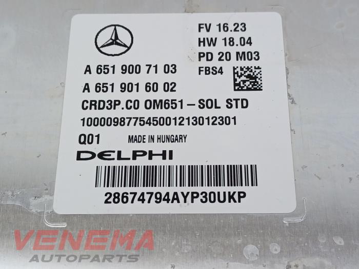 Engine management computer from a Mercedes-Benz Sprinter 3,5t (910.0/910.1/907.1/907.2) 316 CDI 2.1 D RWD 2021