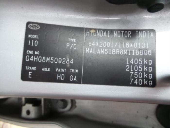 Frontscreen from a Hyundai I10 2008