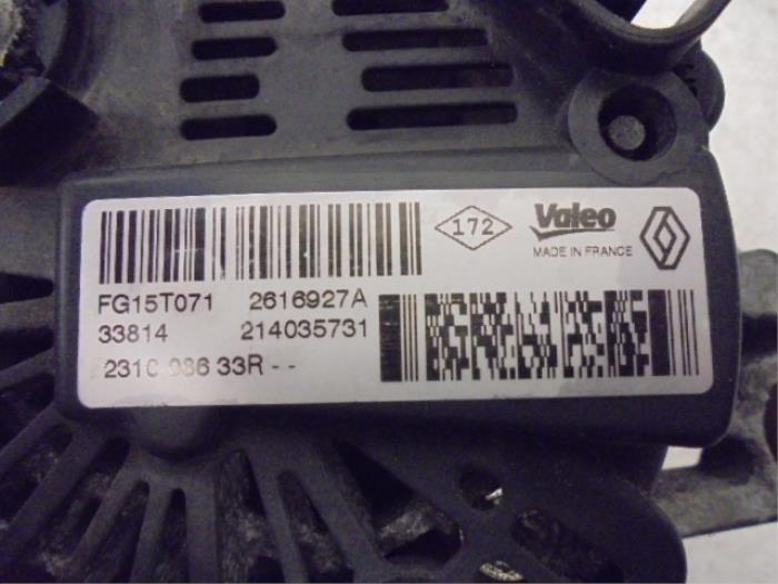 Dynamo van een Opel Vivaro 2015