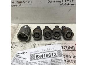 Used Set of wheel locks Nissan Note (E11) 1.6 16V Price on request offered by N Kossen Autorecycling BV