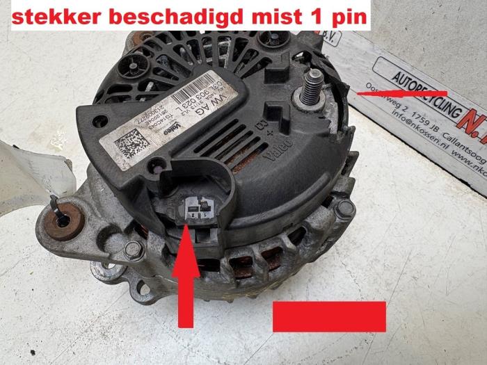 Begagnade Dynamo Volkswagen Golf VII (AUA) 1.6 TDI BlueMotion 16V Pris på förfrågan erbjuds av N Kossen Autorecycling BV