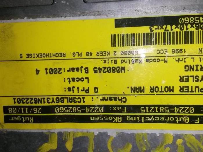 Used Engine management computer Chrysler Sebring (JR) 2.0 16V Price on request offered by N Kossen Autorecycling BV