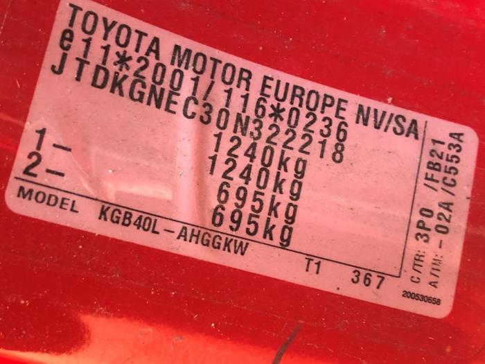 Heckklappe van een Toyota Aygo (B40) 1.0 12V VVT-i 2018