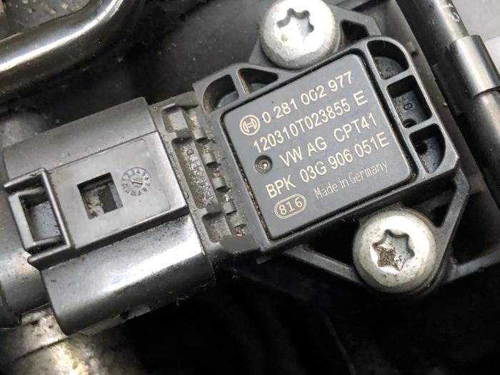 Map Sensor (Einlasskrümmer) Volkswagen Polo V (6R), 2009 / 2017 1.2 TDI 12V BlueMotion, Fließheck, Diesel, 1.199cc, 55kW (75pk), FWD, CFWA, 2009-10 / 2014-05 (Gebraucht)
