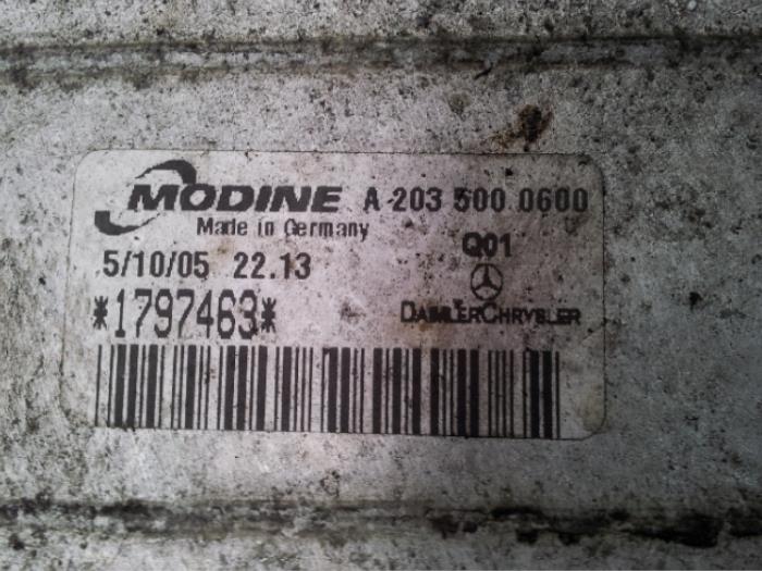 Intercooler d'un Mercedes-Benz C Combi (S203) 2.7 C-270 CDI 20V 2001