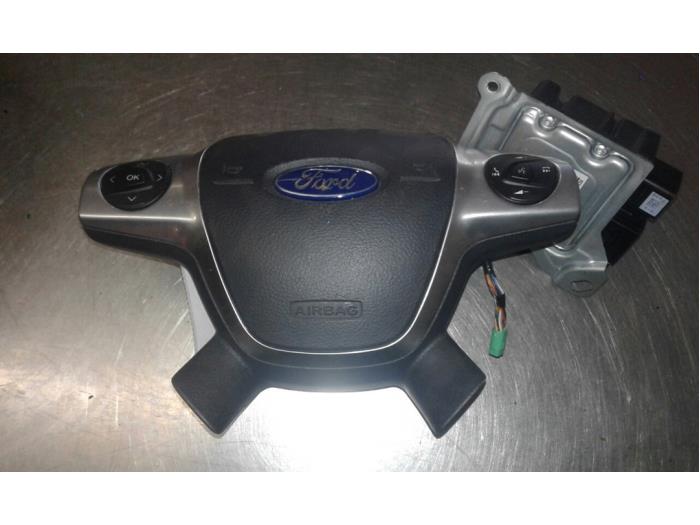 Left airbag (steering wheel) from a Ford Focus 3 Wagon 1.6 TDCi ECOnetic 2012