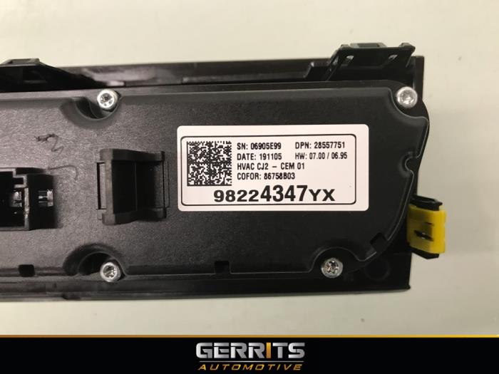 Heater control panel Opel Grandland, Grandland X 1.5 CDTI 130