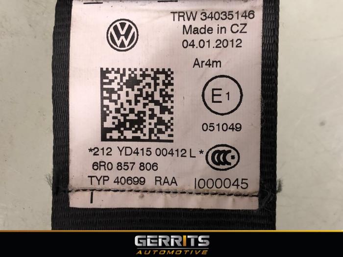 Ceinture de sécurité arrière droite d'un Volkswagen Polo V (6R) 1.2 TSI 2012