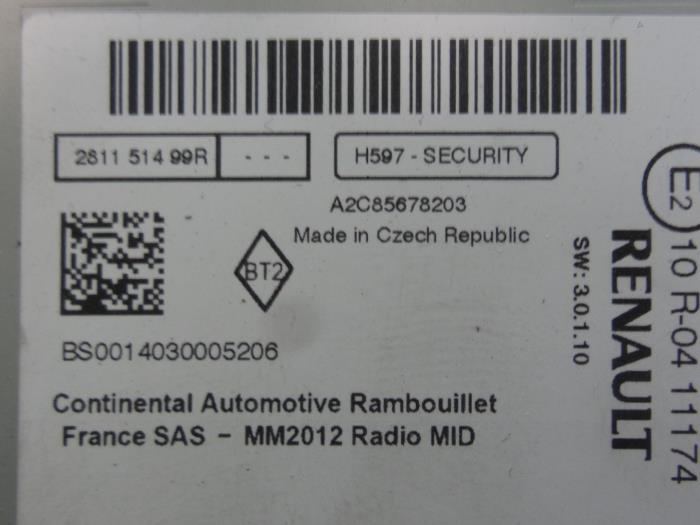 Radio z Renault Twingo III (AH) 1.0 SCe 70 12V 2015