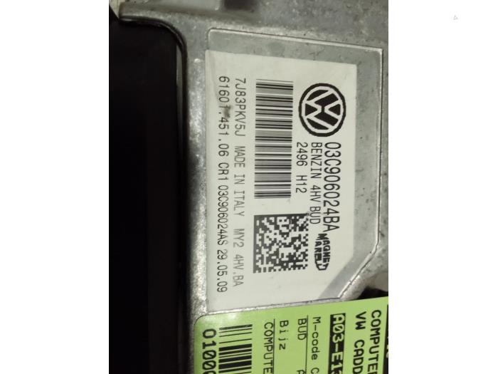 Used Engine management computer Volkswagen Caddy Combi III (2KB,2KJ) 1.4 16V Price € 125,00 Margin scheme offered by Autodemontage van de Laar