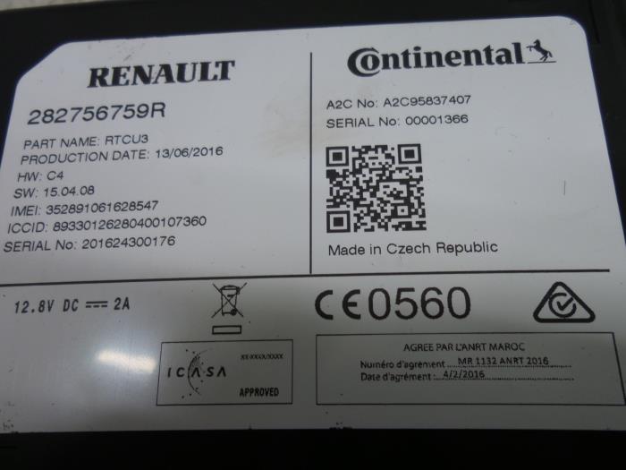 Navigation module from a Renault Scénic IV (RFAJ) 1.6 Energy dCi 160 EDC 2016