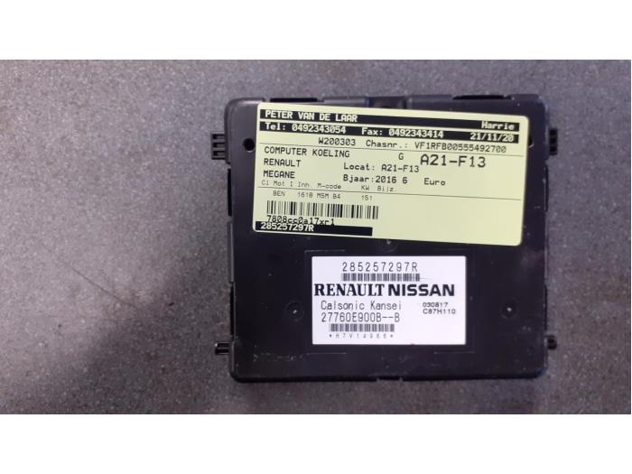 Usagé Ordinateur refroidisseur Renault Megane IV (RFBB) 1.6 GT Energy TCe 205 EDC Prix € 70,00 Règlement à la marge proposé par Autodemontage van de Laar