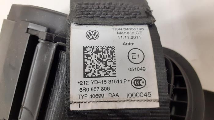 Sicherheitsgurt rechts hinten van een Volkswagen Polo V (6R) 1.2 TSI 2011