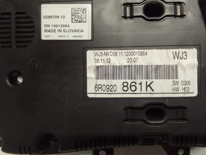 Cuentakilómetros de un Volkswagen Polo V (6R) 1.2 TDI 12V BlueMotion 2012