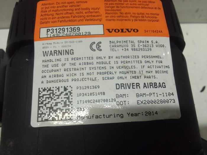 Airbag set+module from a Volvo V40 (MV) 1.6 D2 2014