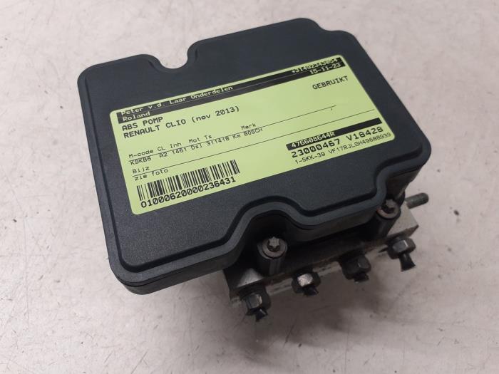 Gebrauchte ABS Pumpe Renault Clio IV Estate/Grandtour (7R) 1.5 Energy dCi 90 FAP Preis € 75,00 Margenregelung angeboten von Autodemontage van de Laar