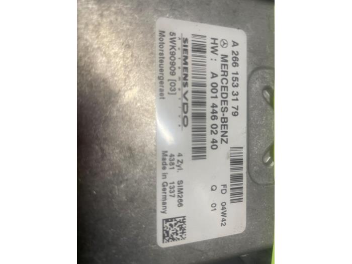 Used Engine management computer Mercedes A (W169) 2.0 A-200 5-Drs. Price € 100,00 Margin scheme offered by Autodemontage van de Laar