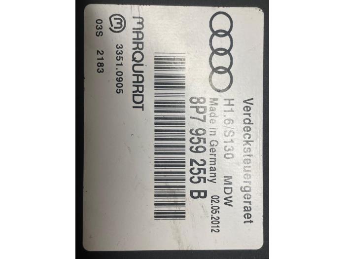 Used Convertible computer Audi A3 Cabriolet (8P7) Price on request offered by Autodemontage van de Laar
