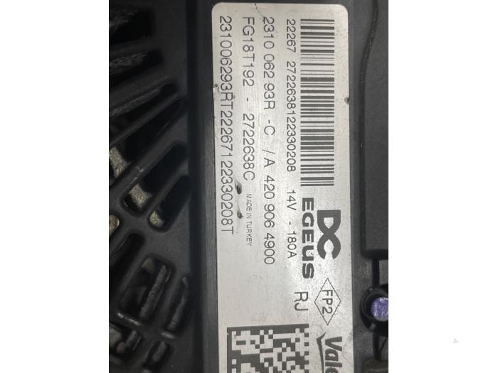 Begagnade Dynamo Renault Express 1.5 dCi 75 Pris € 125,00 Marginaltabell erbjuds av Autodemontage van de Laar