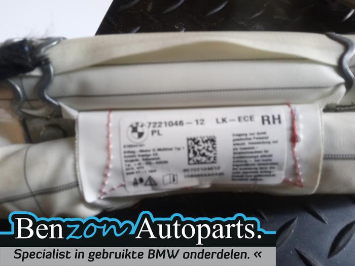 Roof curtain airbag, right from a BMW 3 serie (F30) 328d 2.0 16V 2015
