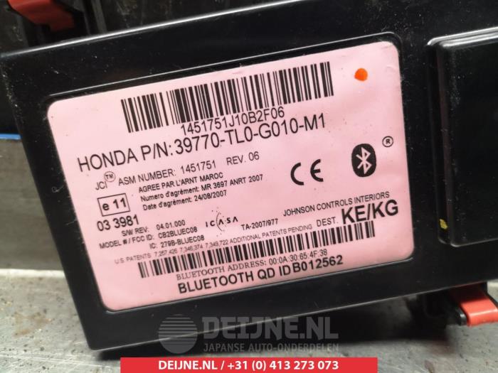 Begagnade Bluetooth-modul Honda Accord (CU) 2.2 i-DTEC 16V Pris € 30,00 Marginaltabell erbjuds av V.Deijne Jap.Auto-onderdelen BV