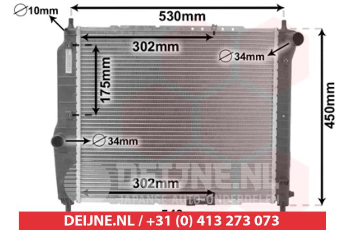 Nowe Chlodnica Daewoo Kalos Cena € 44,55 Z VAT oferowane przez V.Deijne Jap.Auto-onderdelen BV