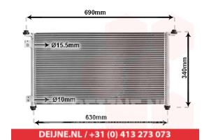 Nuevos Condensador de aire acondicionado Honda Civic Precio € 80,95 IVA incluido ofrecido por V.Deijne Jap.Auto-onderdelen BV