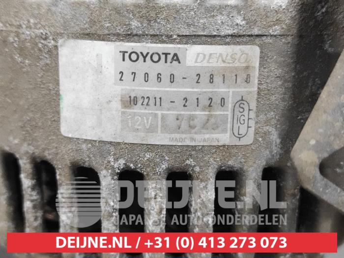 Dynamo d'un Toyota RAV4 (A2) 2.0 16V VVT-i 4x4 2002
