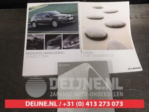 Used Instruction Booklet Lexus CT 200h 1.8 16V Price € 25,00 Margin scheme offered by V.Deijne Jap.Auto-onderdelen BV