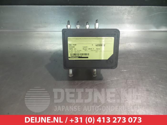 Używane Pompa ABS Nissan Note (E12) 1.2 DIG-S 98 Cena € 75,00 Procedura marży oferowane przez V.Deijne Jap.Auto-onderdelen BV