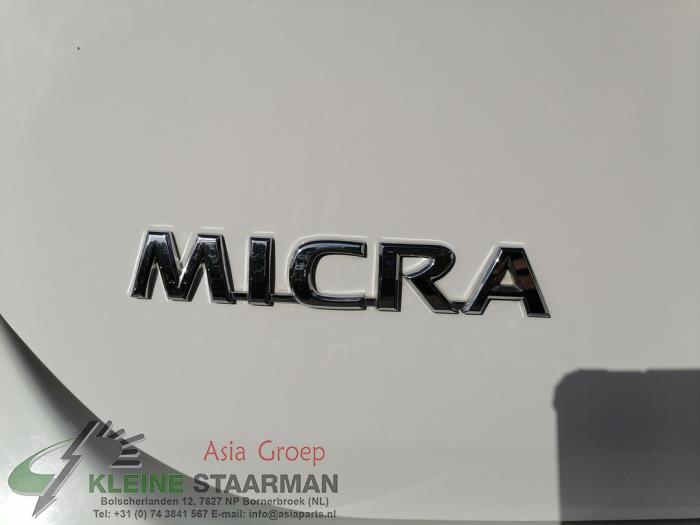 Airbag plafond droite d'un Nissan Micra (K13) 1.2 12V 2013