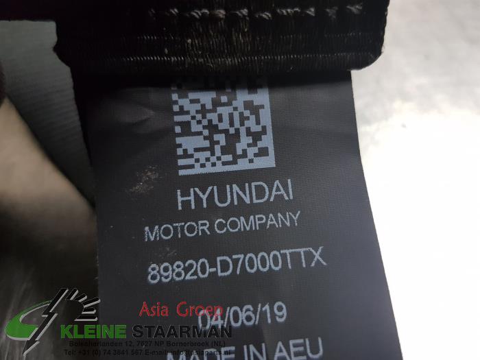 Cinturón de seguridad derecha detrás de un Hyundai Tucson (TL) 1.6 CRDi 16V 48V MHEV 2019