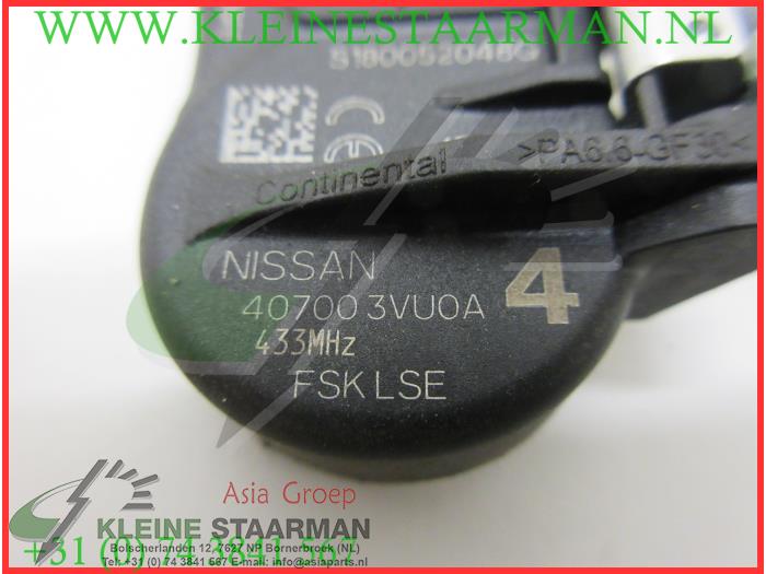 Tyre pressure sensor Nissan Qashqai 1.6 DIGT 163 16V 407003VUOA