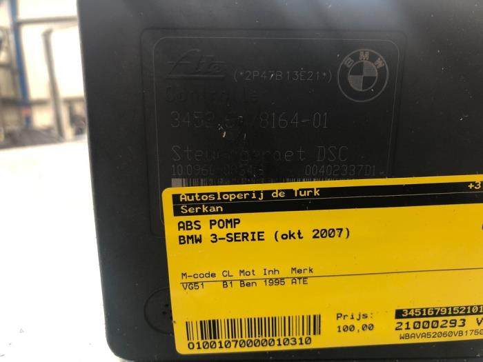 Gebrauchte ABS Pumpe BMW 3 serie (E90) 318i 16V Preis € 54,45 Mit Mehrwertsteuer angeboten von Autosloperij de Turk