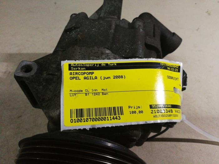 Usagé Pompe clim Opel Agila (B) 1.2 16V Prix € 76,23 Prix TTC proposé par Autosloperij de Turk
