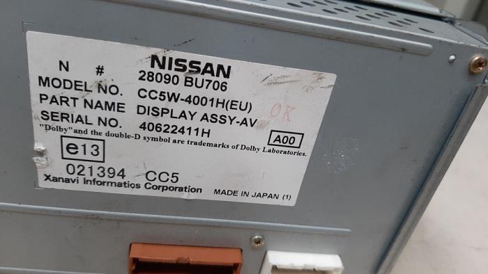 Wyswietlacz nawigacji z Nissan Almera 2006