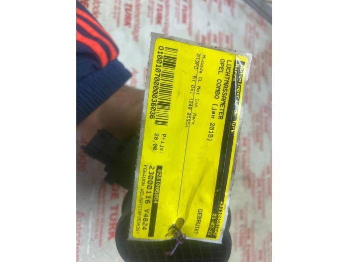 Air mass meter Opel Combo 1.3 CDTI 16V ecoFlex 0281006054 9FB05 BOSCH