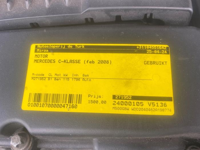 Engine from a Mercedes-Benz C (W204) 1.8 C-180K 16V 2008