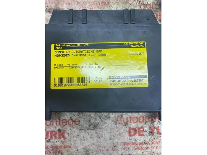 Used Automatic gearbox computer Mercedes C (W204) 2.2 C-250 CDI 16V BlueEFFICIENCY Price € 54,45 Inclusive VAT offered by Autosloperij de Turk